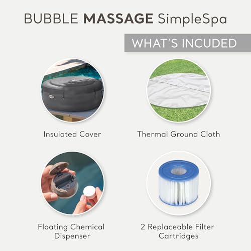INTEX SimpleSpa Inflatable Hot Tub, 6 Person Jet Massage Spa with Pump and Cover S2086