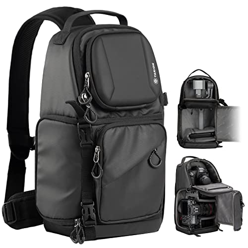 TARION Waterproof Camera Sling Bag with Raincover Tripod Holder Black M953560