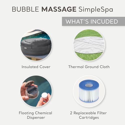 INTEX SimpleSpa Inflatable Hot Tub, 6 Person Jet Massage Spa with Pump and Cover S2086
