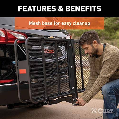 CURT 18153 60 x 24-Inch Hitch Cargo Carrier, 500 lbs Capacity, Black Steel Z590363