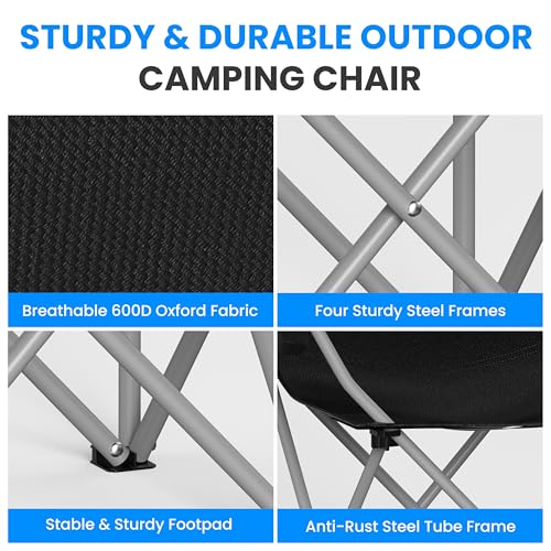 YSSOA Removable Footrest Reclining Camping Chair, Black J500901