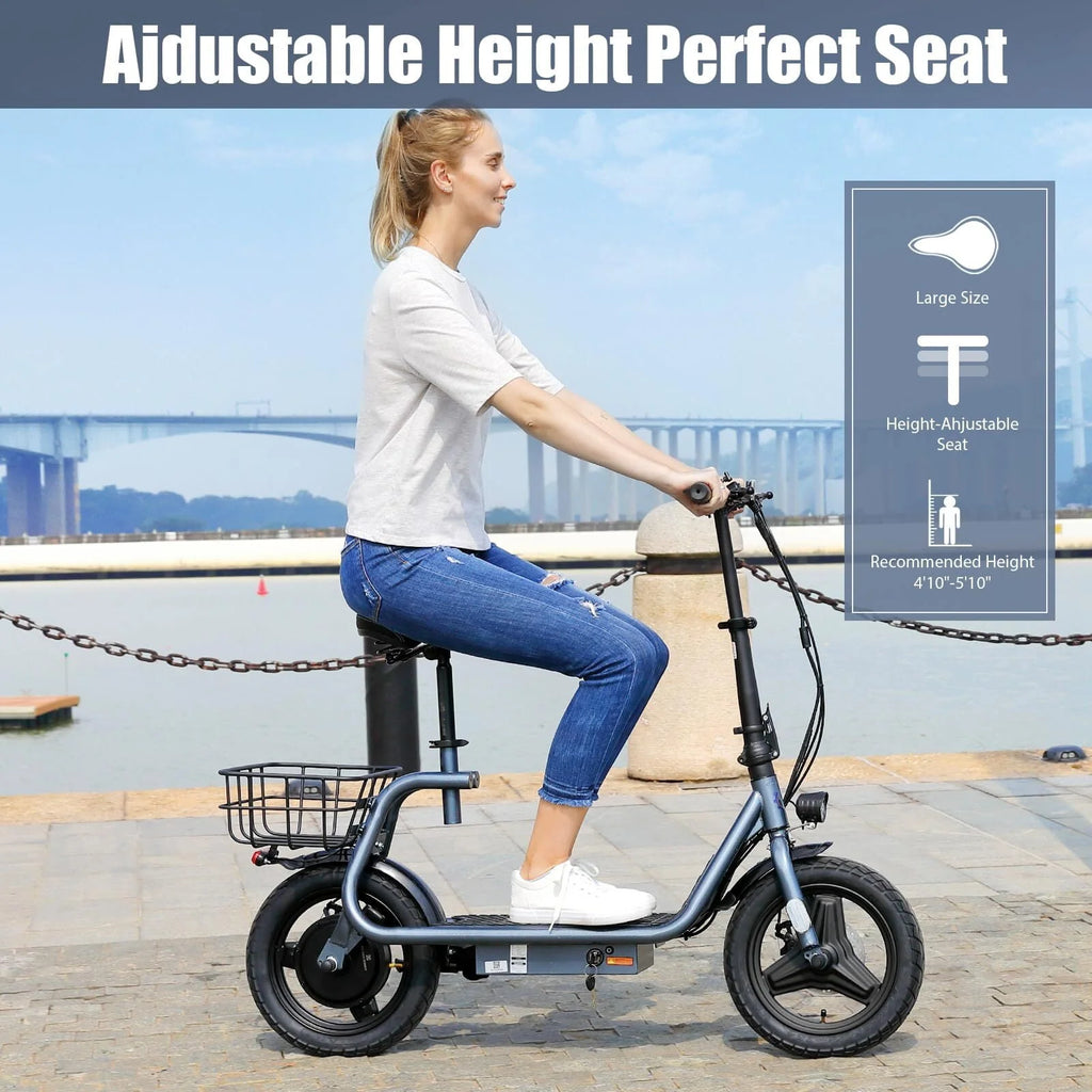 Caroma 500W Electric Scooter with Seat for Adult, 14 inch, 20 MPH F719250