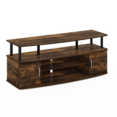 Furinno JAYA Large Entertainment Stand for TV Up to 55 Inch, French Oak Grey/Black V100781