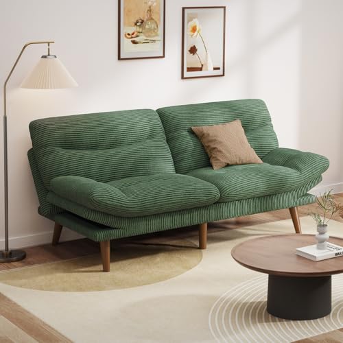 Pipishell Convertible Futon Sofa Bed, 66" Corduroy, Grey L81220