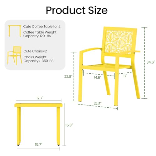 Peacock Blue Outdoor Bistro Set for 2 with Coffee Table R445