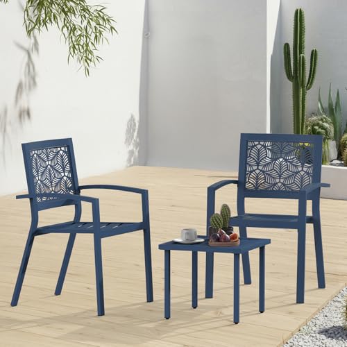 Peacock Blue Outdoor Bistro Set for 2 with Coffee Table R445