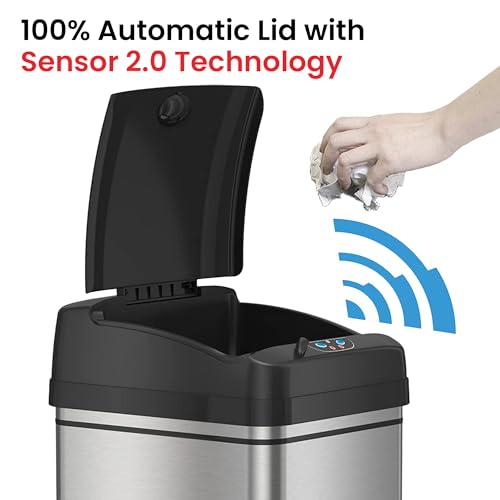 iTouchless 13 Gallon Sensor Trash Can 2.0 Stainless Steel W51921