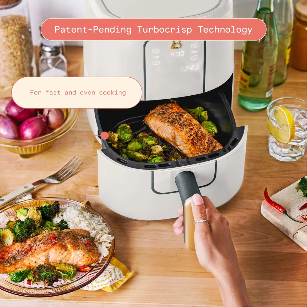 Beautiful 3 Qt Air Fryer with TurboCrisp Technology, White Icing by Drew Barrymore Q720518