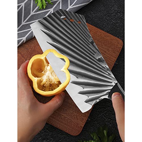 BLADESMITH Meat Cleaver Bone Chopper Knife, 6.3'' Stainless Steel Blade with Pear Wood Handle Q434