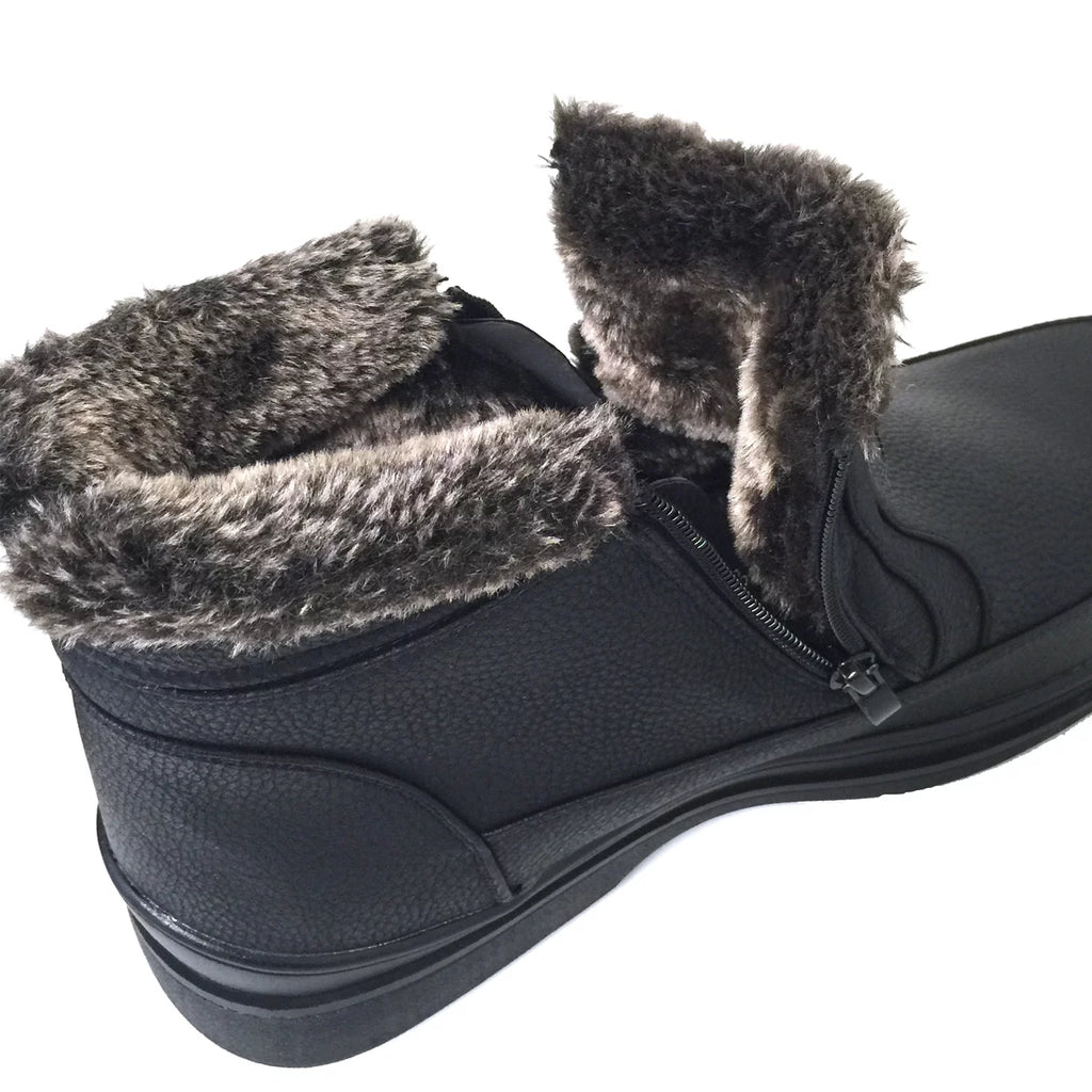 Men's Faux Fur Lined Winter Ankle Snow Boots X584465