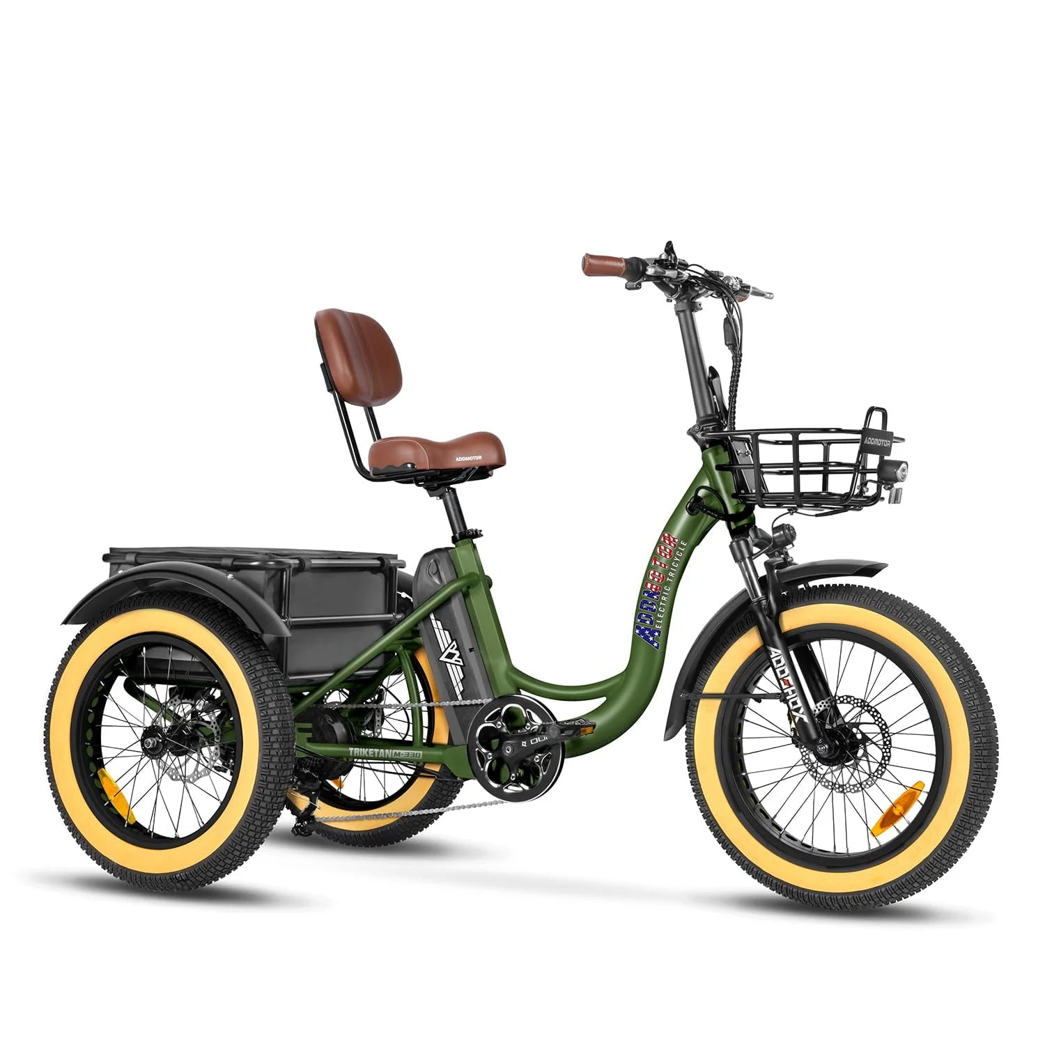 Addmotor M-330II Step-Thru Electric Trike for Adults, Fat Tire, 750W, Black F126087