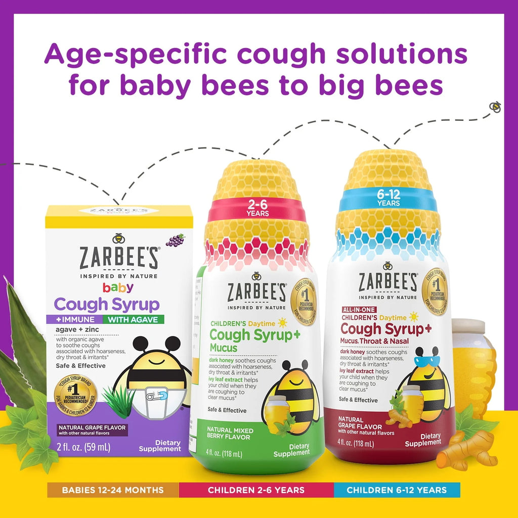 Zarbee's Kids Cough + Immune Daytime Ages 2-6, Mixed Berry, 4FL Oz Y491910
