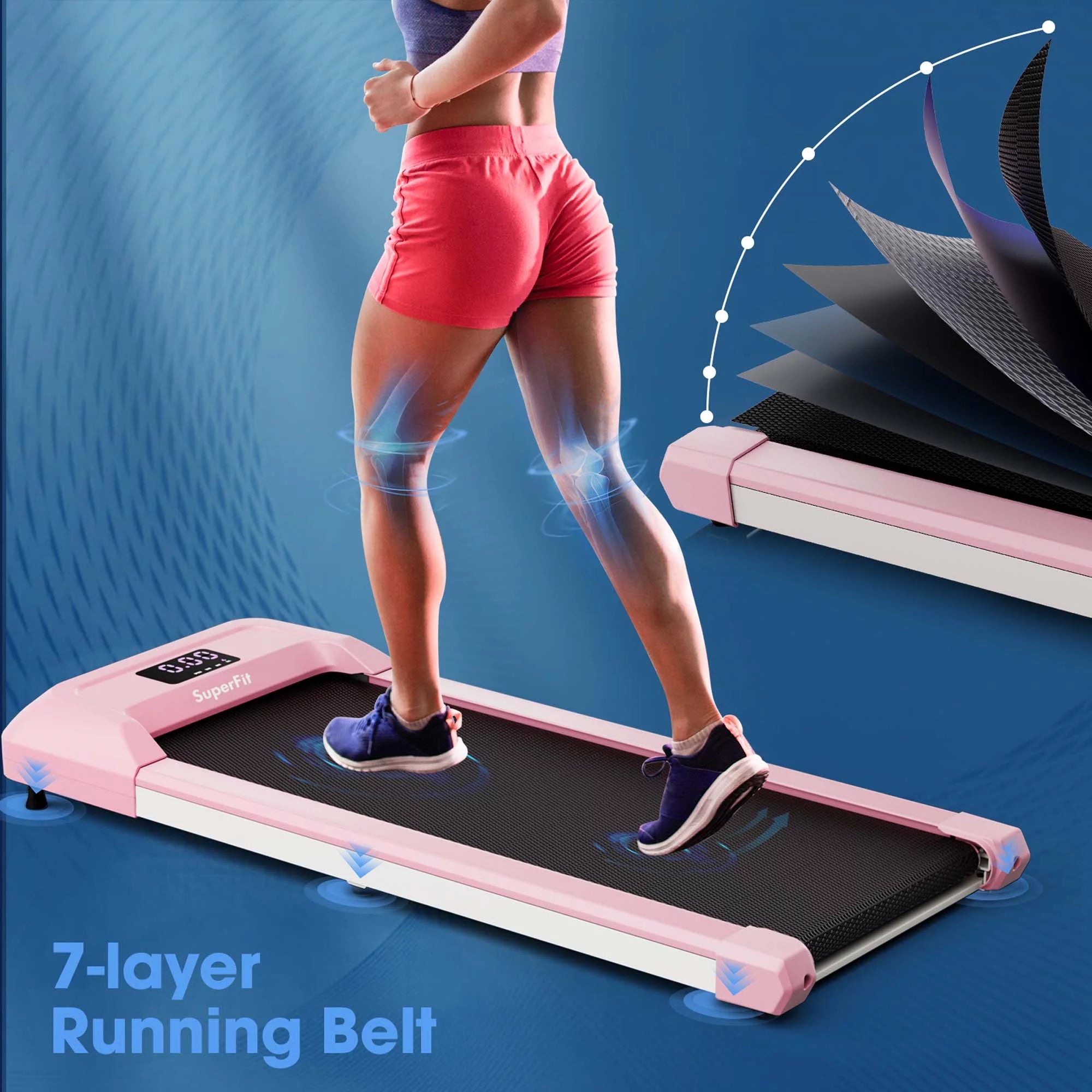 SuperFit Walking Pad Under Desk Treadmill with Remote Control, Black G33180