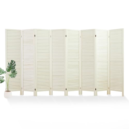 Room Partitions and Dividers, 5.6 Ft Tall Folding Wood Screen, 4 Panels S6959