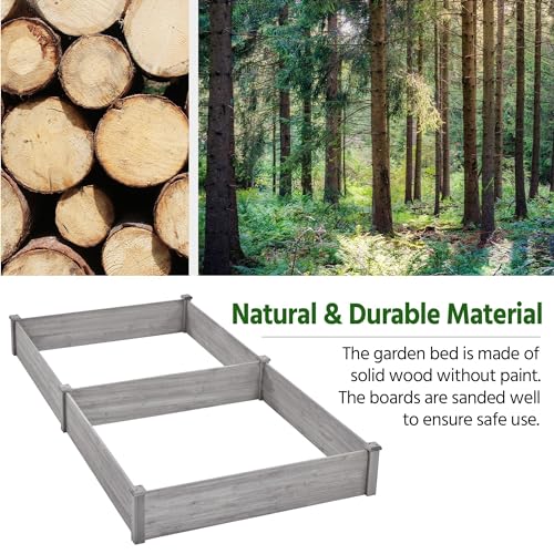 Yaheetech 8×2ft Wooden Raised Garden Bed for Flowers Vegetables Herbs Outdoor E283112