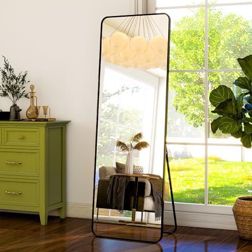 HARRITPURE 56" x 21" Rounded Full Length Floor Mirror with Aluminum Frame I85546