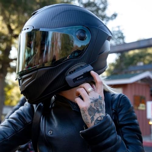 Cardo PACKTALK Edge Motorcycle Bluetooth Headset Intercom - Single Pack, Black P84142