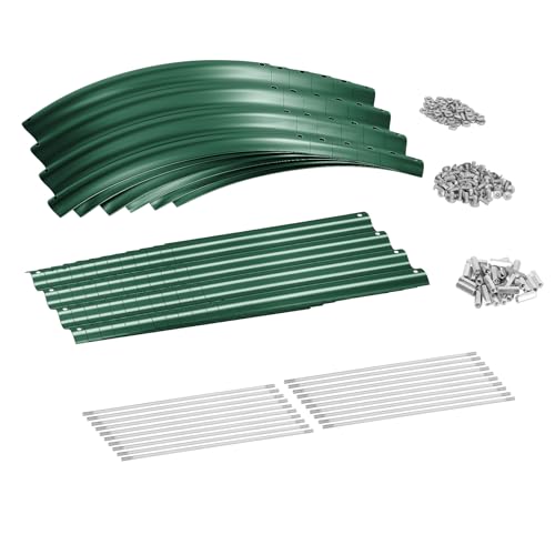 Land Guard 8ft Galvanized Raised Garden Bed Kit, Oval Metal Outdoor Planter Box, Silver D8675