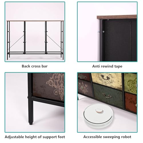 9-Drawer Fabric Dresser for Bedroom, TV Stand Storage Cabinet U5871