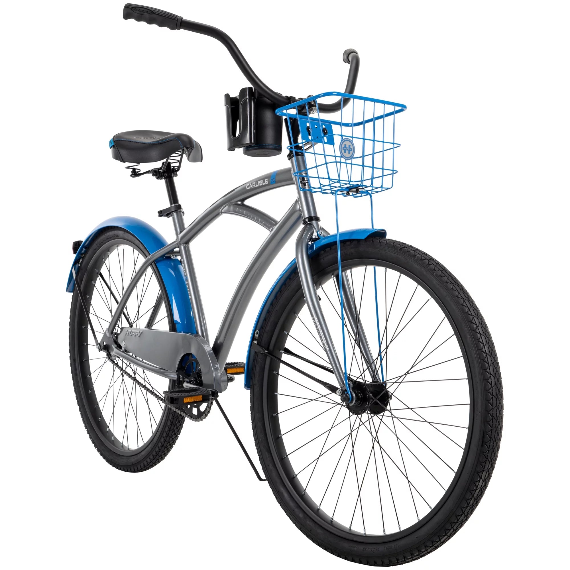Huffy Carlisle 26-In. Cruiser Bicycle for Men, Gray and Blue R789