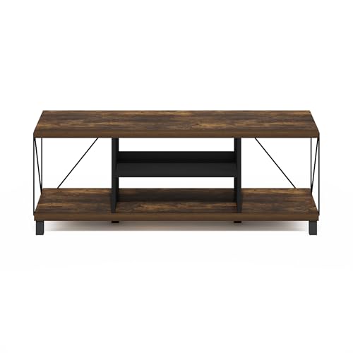 Furinno JAYA Large Entertainment Stand for TV Up to 55 Inch, French Oak Grey/Black V100781