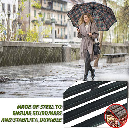 Outdoor Metal Garden Bench with Steel Frame J546097