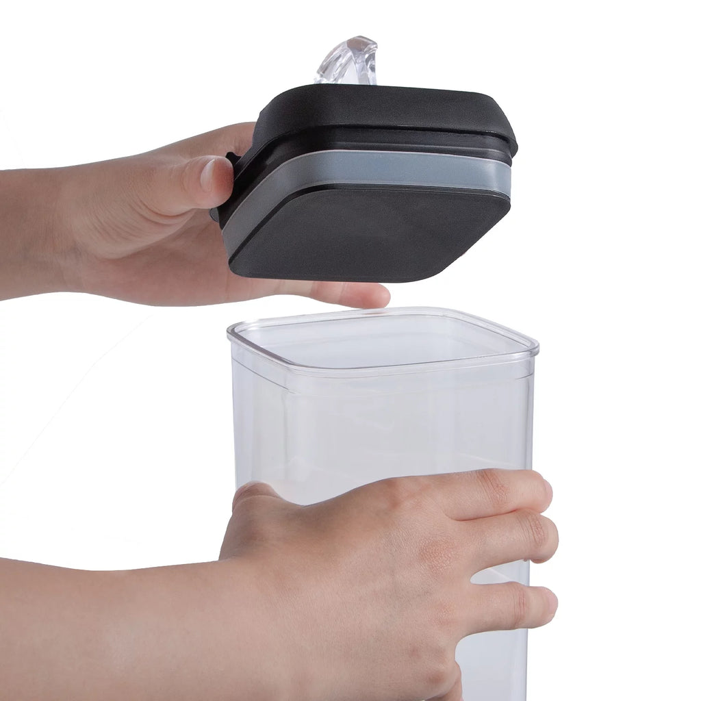 9 PCs Clear Food Storage Containers Set with Black Lid V672