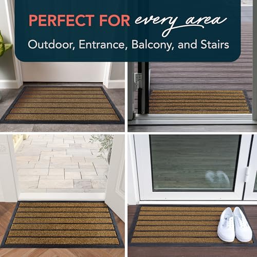 ubdyo Extra Durable Door Mat Non-Slip Outdoor Entrance 30" x 17" Bright Brown W5648