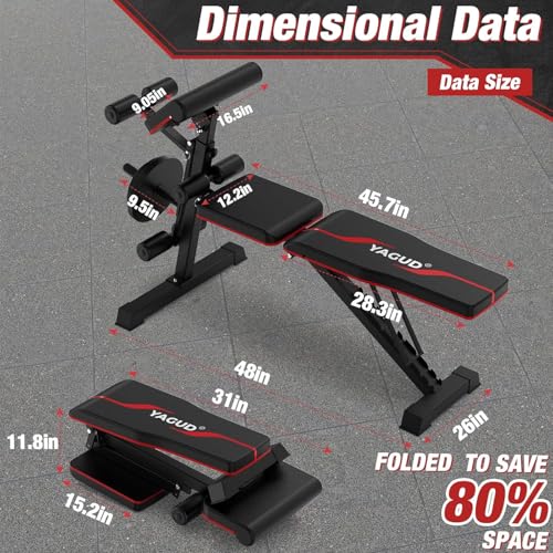Adjustable Weight Bench for Home Gym, 800 LB Incline Decline Strength Training R306107