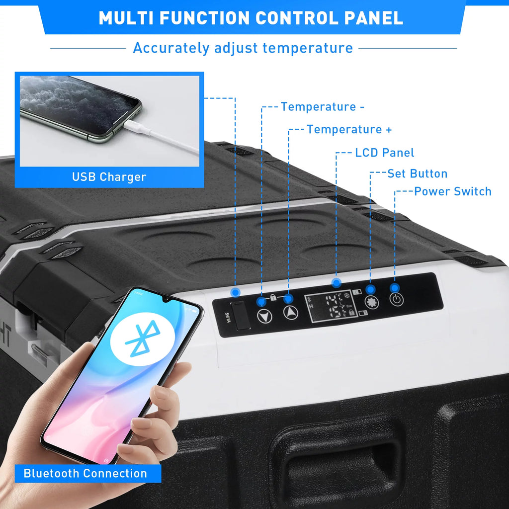 12V Portable Dual Zone Car Refrigerator 31.7QT with WiFi App Control N5786