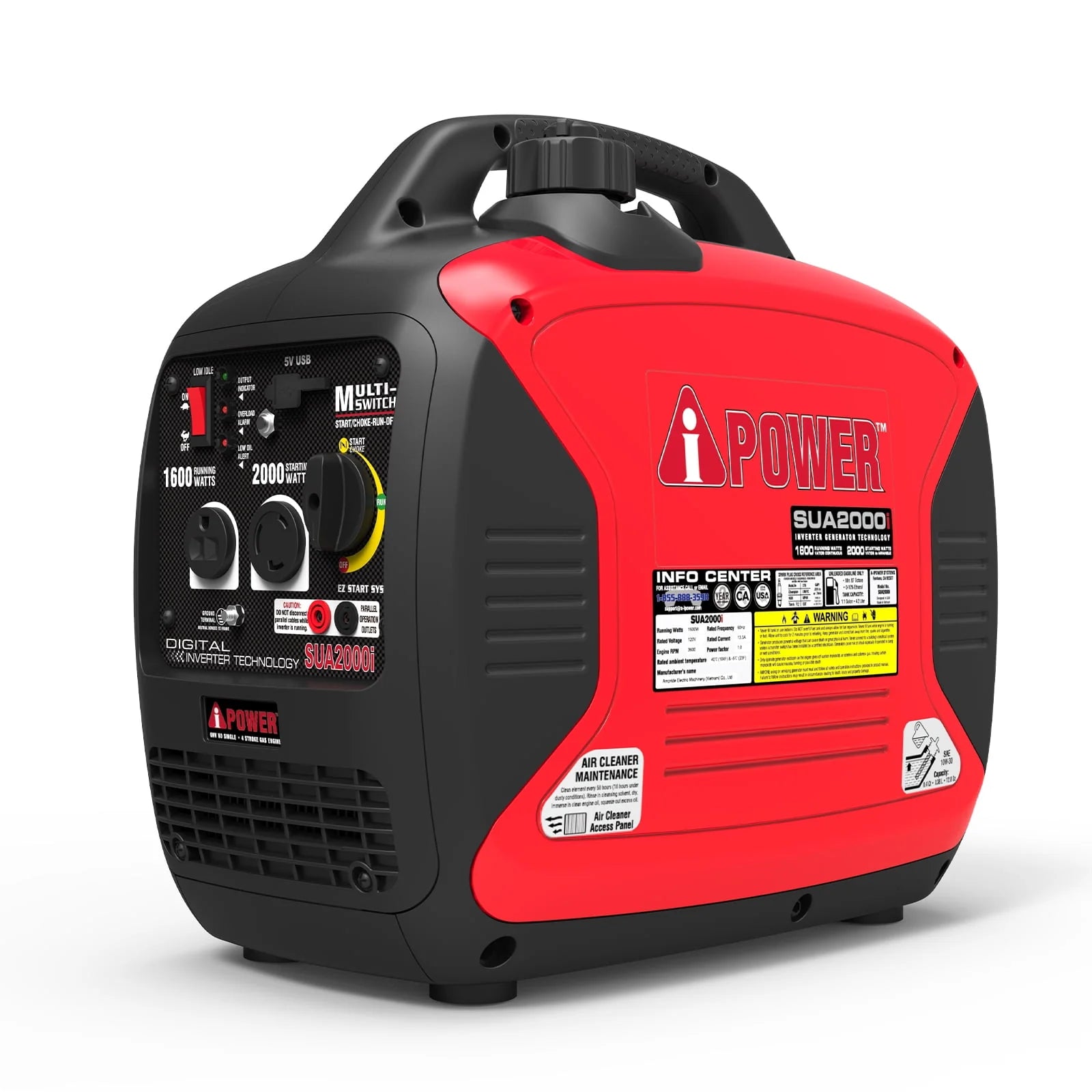 A-iPower Portable Inverter Generator 2000W Ultra-Quiet RV Ready Q13037