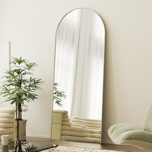 BEAUTYPEAK 65"x24" Arched Full Length Floor Mirror, Black D361