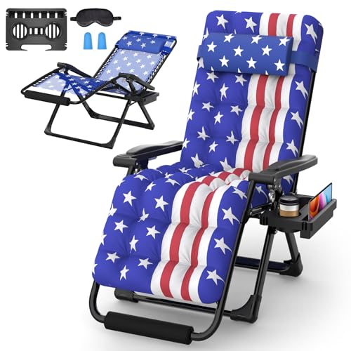 Suteck Zero Gravity Chair Reclining Camping Lounge with Removable Cushion and Cup Holder Z41184