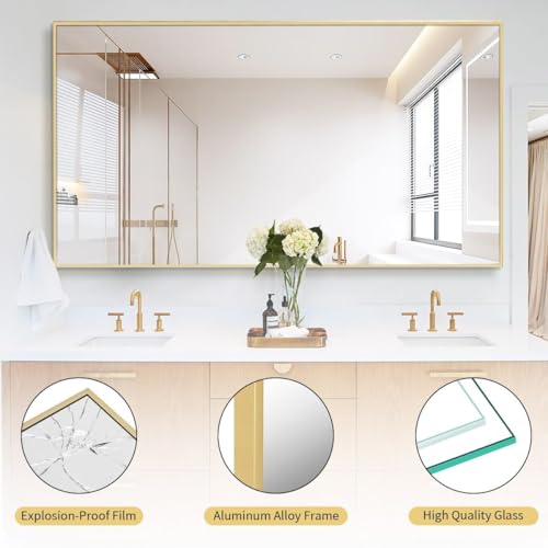 Koonmi Large Full Length Mirror with Stand, Aluminum Alloy Frame, Black G7504