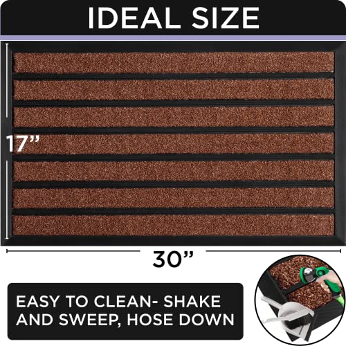 ubdyo Extra Durable Door Mat Non-Slip Outdoor Entrance 30" x 17" Bright Brown W5648