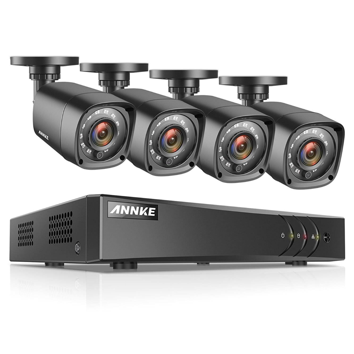 ANNKE 8-Channel Security Camera System HD-TVI 1080p Lite Video DVR and 4 1.0mp