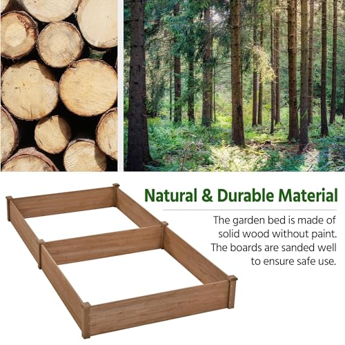 Yaheetech 8×2ft Wooden Raised Garden Bed for Flowers Vegetables Herbs Outdoor E283112
