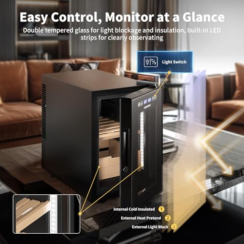NEEDONE 23L Pro 2 SE Electric Cigar Humidor with Spanish Cedar Shelves E7583
