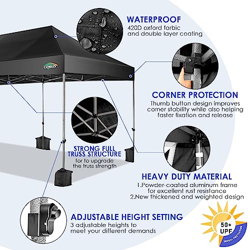 COBIZI 10x20 Heavy Duty Pop Up Canopy Tent with 6 Sidewalls, White A84790
