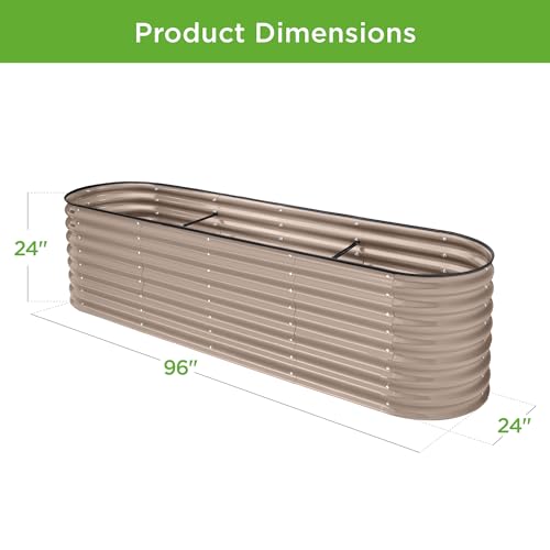 Best Choice Products 8x2x2ft Metal Raised Garden Bed Oval Planter Box for Vegetables, Herbs B5622