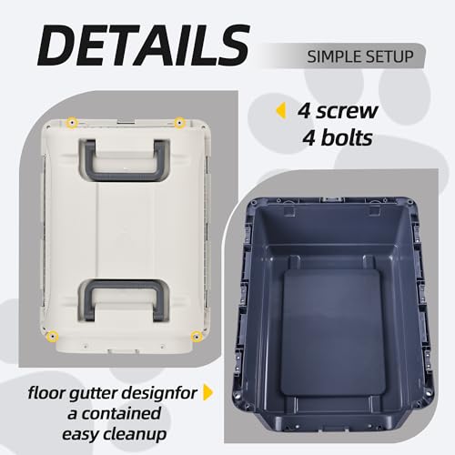Plastic Dog Crate with Rolling Wheels, Airline Approved, Medium S135464