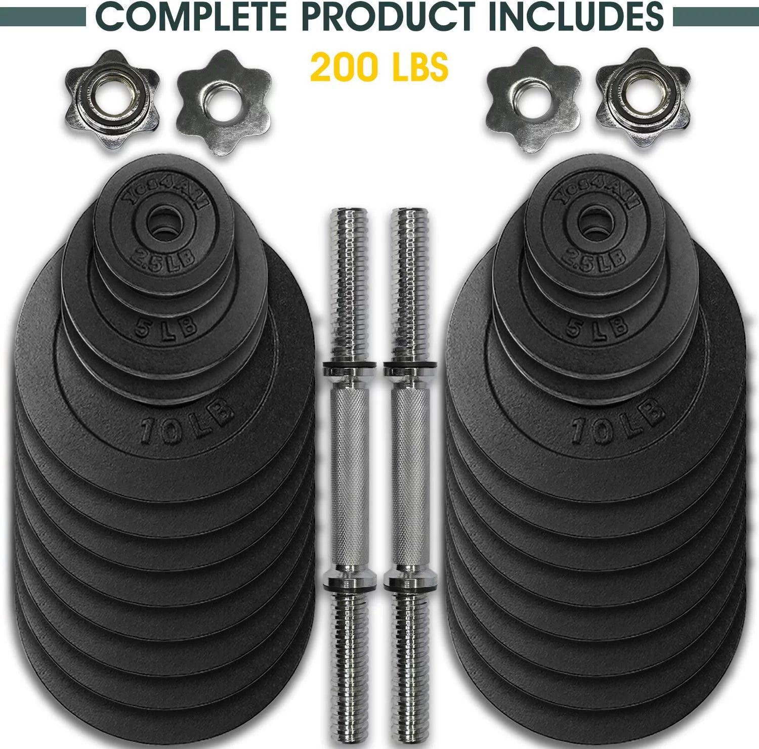 Yes4All 60 lbs Adjustable Dumbbell Set, Cast Iron Pair G3731