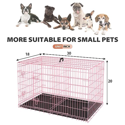 BestPet 42 Inch Folding Metal Wire Dog Crate with Double-Door and Removable Tray O49217