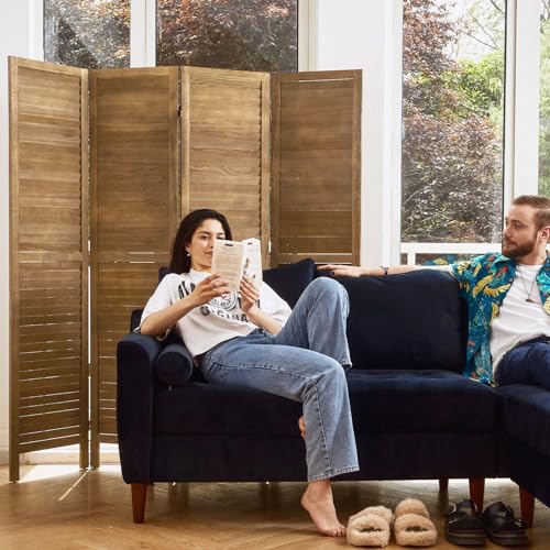 Room Partitions and Dividers, 5.6 Ft Tall Folding Wood Screen, 4 Panels S6959