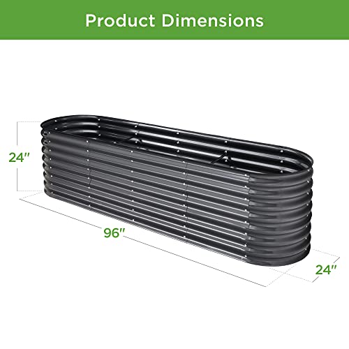 Best Choice Products 8x2x2ft Metal Raised Garden Bed Oval Planter Box for Vegetables, Herbs B5622