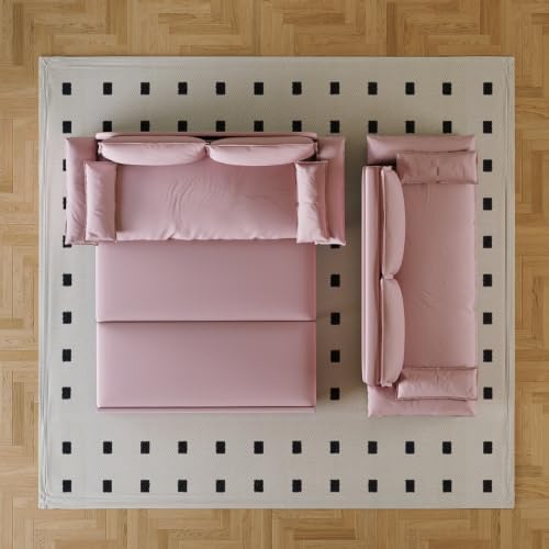 Queen Size Futon Sofa Bed with 2 Pillows, Blue V9731