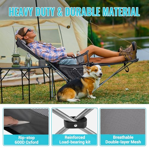 #WEJOY 2-in-1 Reclining Camping Chair with Footrest for Adults B28363