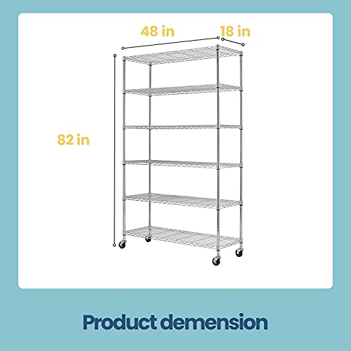 4 Tier NSF Wire Shelving Unit Heavy Duty Steel Storage Rack, Black X19089