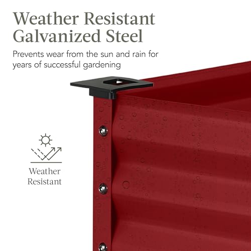 Best Choice Products 48x24x30in Galvanized Raised Garden Bed, Metal Elevated Planter Box, Dark Green S888804