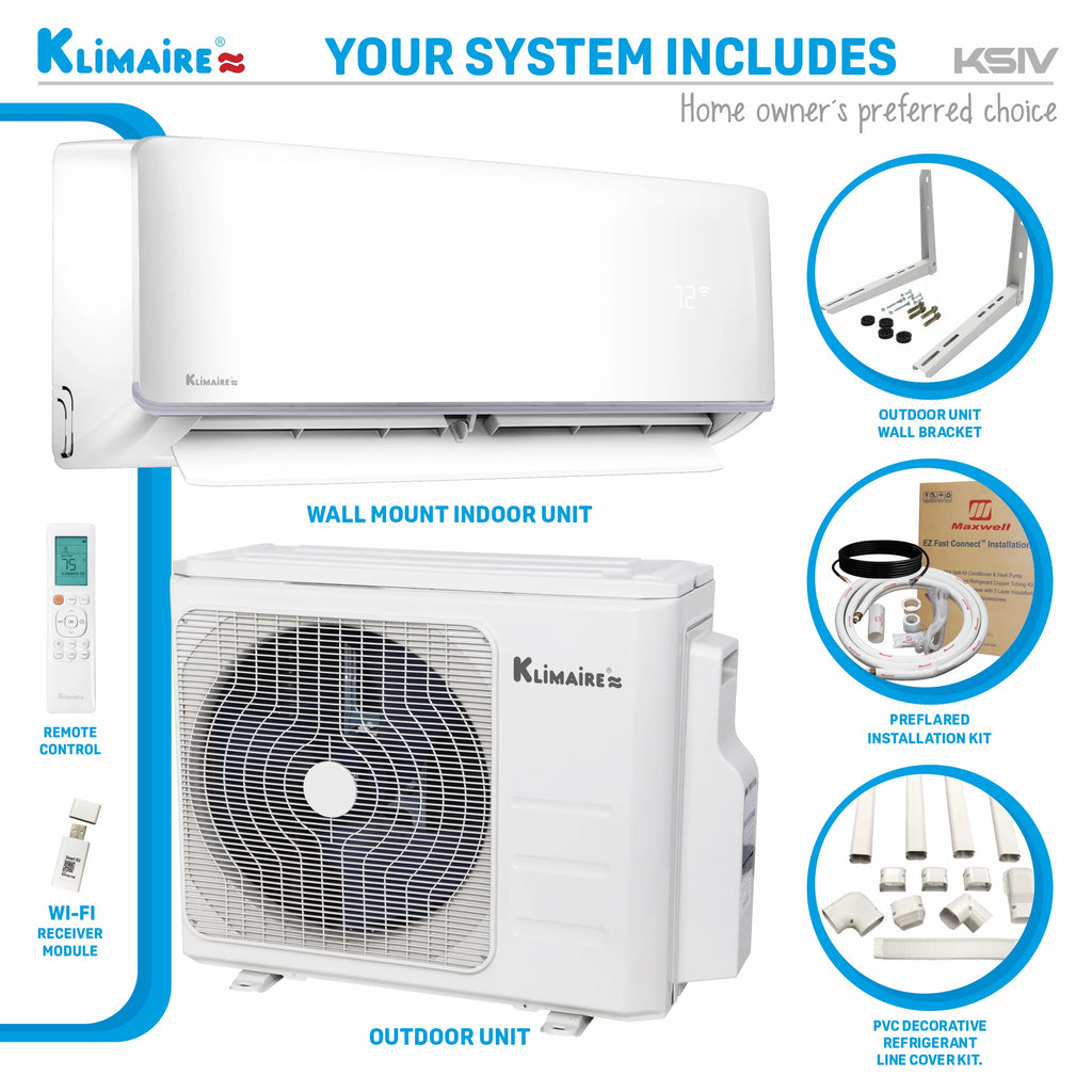 Klimaire 24,000 Btu 18.5 SEER2 Ductless Mini-Split Heat Pump Air Conditioner G262